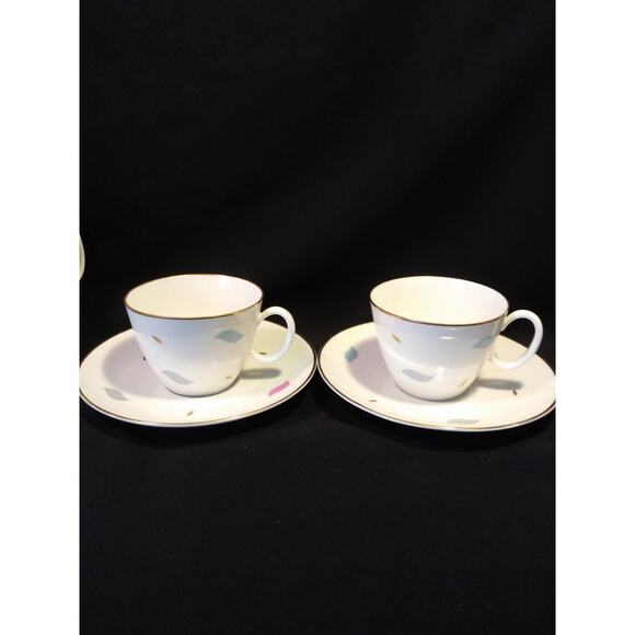 SALE 16Pc. Johann Haviland Coup Tea Set Pastel on White Gold Trim - Picture 8 of 15